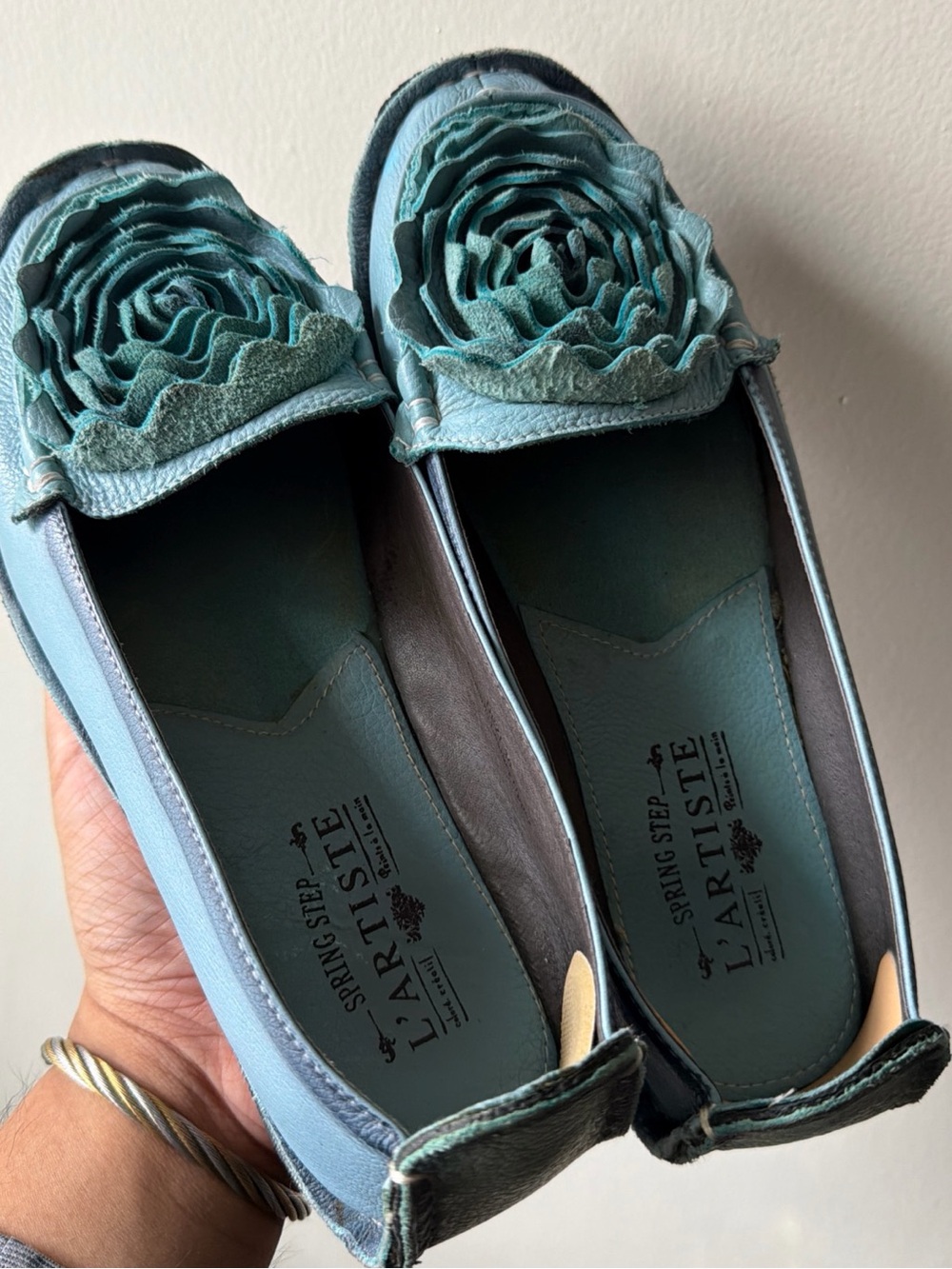 L'ARTISTE Spring Step DEZI Flat Shoes Women’s Size EU39/US8.5 Blue Flower Boho